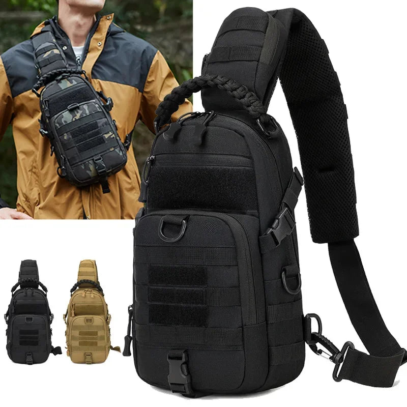 Camping Chest Bag Tactical Backpack for Men Sport Shoulder Outdoor Hiking Climbing Cycling Fishing Travel MOLLE Sling Fanny Pack