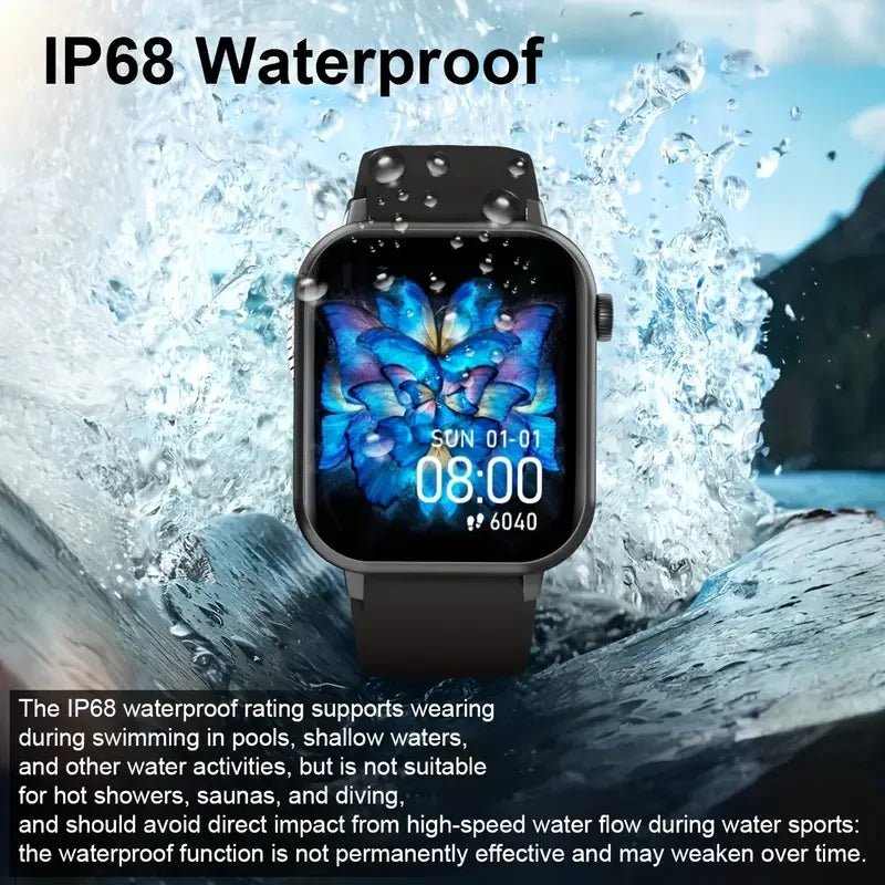 LAXASFIT 2025 New Waterproof Smart Watch Bluetooth Call Women Men Watch Voice Assistant 100+Sports Smartwatch for Android IOS