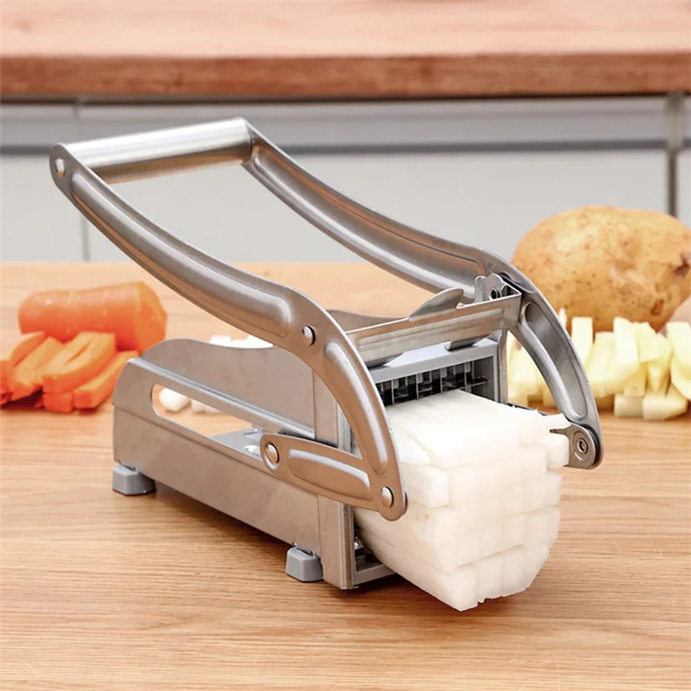 Stainless Steel French Fry Cutter Potato Cutter Fries Slicer Potato Chips Meat Chopper Cutter Chopper Chips Machine 2Blades