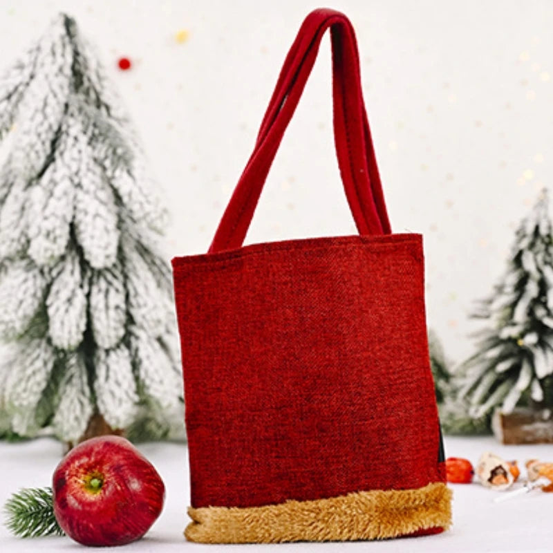 1-20PCS Christmas Gift Bags Handbags Tote Bags Candy Bags Snowman Bear Gift Bags Storage Bags Christmas Decoration