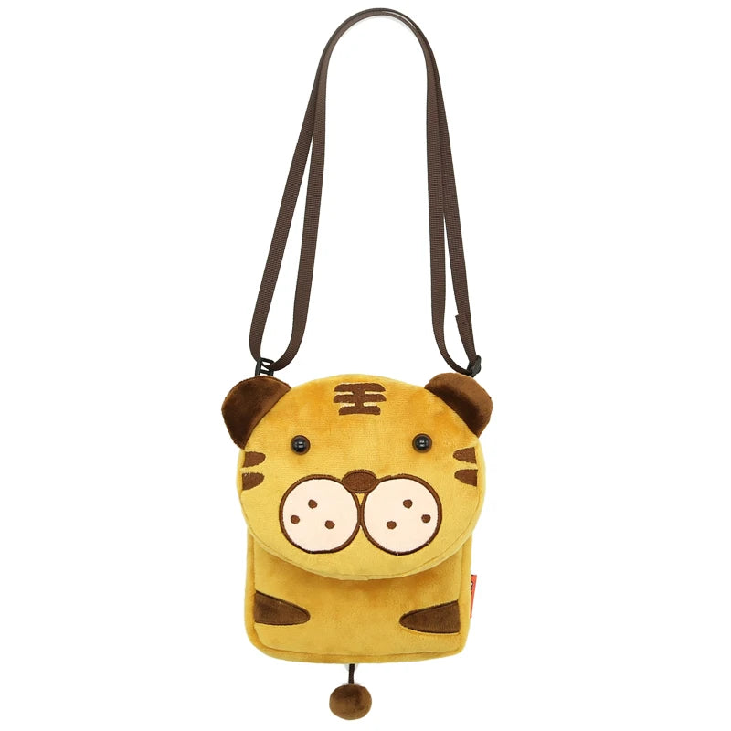 Cute Cartoon Animal Crossbody Bag Kids Casual Shoulder Bag Plush Mini Shoulder Bag