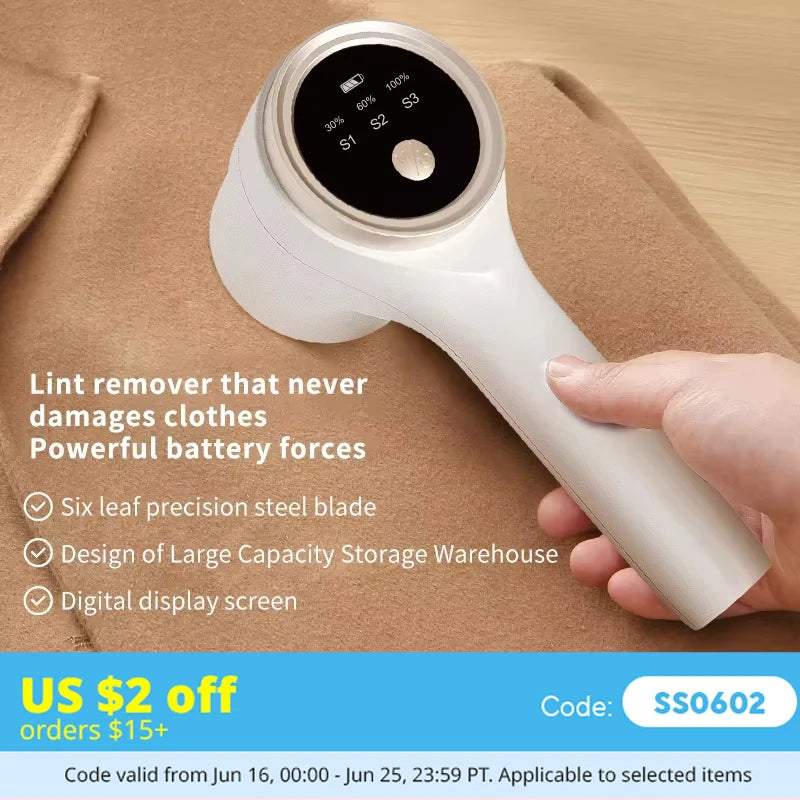 Rechargeable Lint Remover Electric Fabric Shaver for Clothes & Upholstery-Electric Lint Shaver