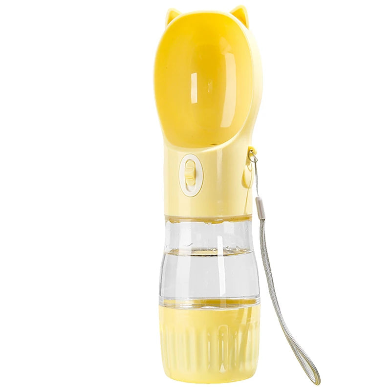 Pet Dog Water Bottle Food Feeder for Small Medium Dogs 2 in 1 Travel Puppy Cats Water Container Outdoor Yorkie Drinker Supplies