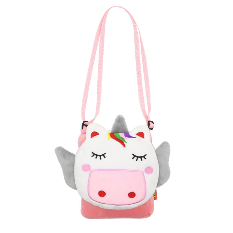 Cute Cartoon Animal Crossbody Bag Kids Casual Shoulder Bag Plush Mini Shoulder Bag