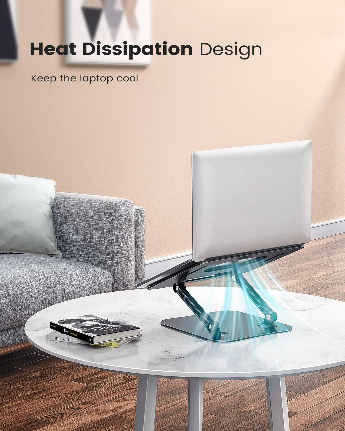 ST01 Portable 11–16-Inch Adjustable Laptop Stand Computer Stand Sturdy Aluminum for Desk Foldable Laptop Holder Notebook Tablet