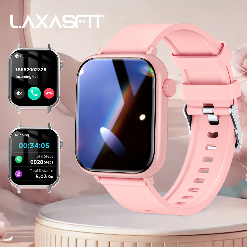 LAXASFIT 2025 New Waterproof Smart Watch Bluetooth Call Women Men Watch Voice Assistant 100+Sports Smartwatch for Android IOS
