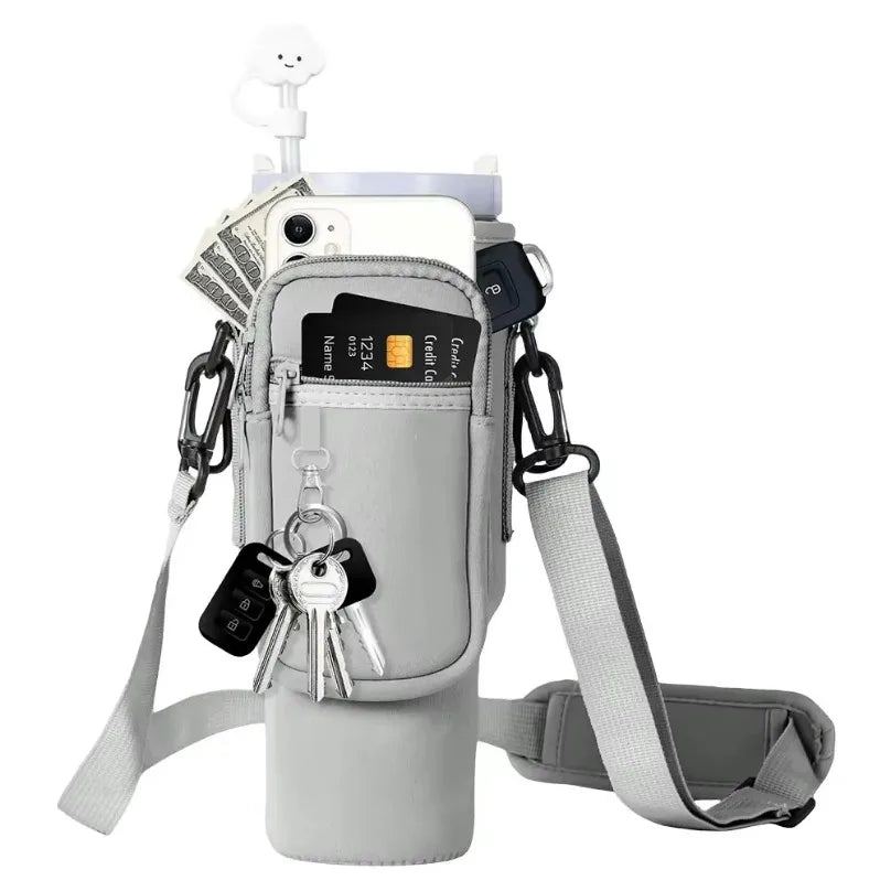 40Oz Neoprene Water Bottle Carrier Bag with Adjustable Shoulder Strap Water Bottle Holder 