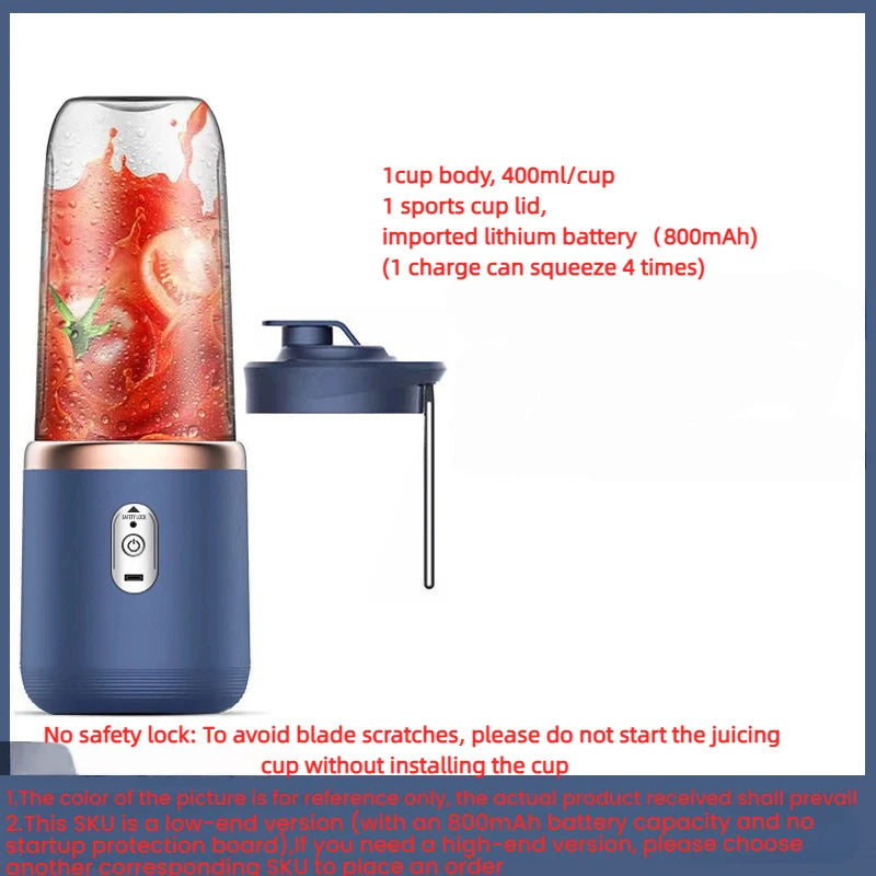 Juice Extractor Juice Cup Portable Rechargeable for  Home and Outdoor Multifunctional Juice Mixing