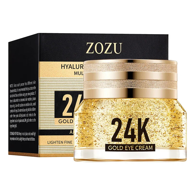 24K Gold Hyaluronic Acid Eye Cream Anti Dark Circles Eye Bags Firming Moisturizing Eyes 