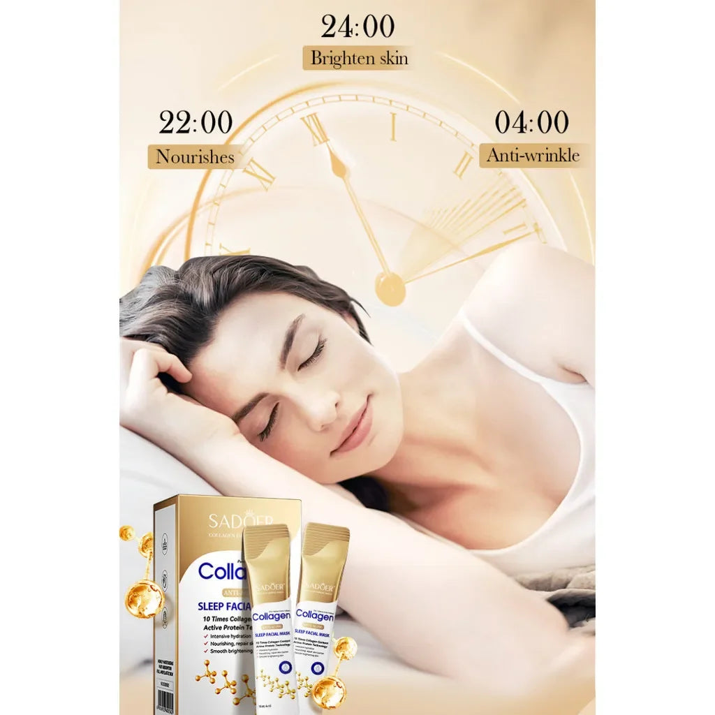   Collagen Sleeping Facial Masks Face Skincare Moisturizing Brightening Firming Hydrating Facial Skin Care