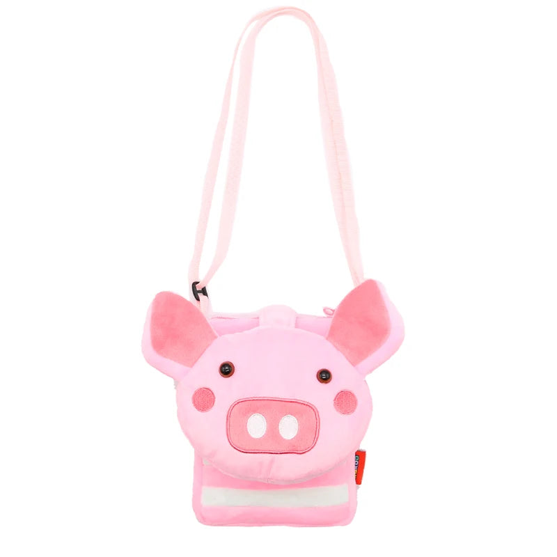 Cute Cartoon Animal Crossbody Bag Kids Casual Shoulder Bag Plush Mini Shoulder Bag