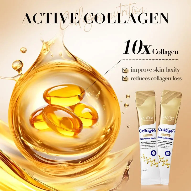   Collagen Sleeping Facial Masks Face Skincare Moisturizing Brightening Firming Hydrating Facial Skin Care