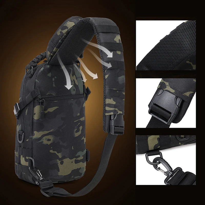 Camping Chest Bag Tactical Backpack for Men Sport Shoulder Outdoor Hiking Climbing Cycling Fishing Travel MOLLE Sling Fanny Pack