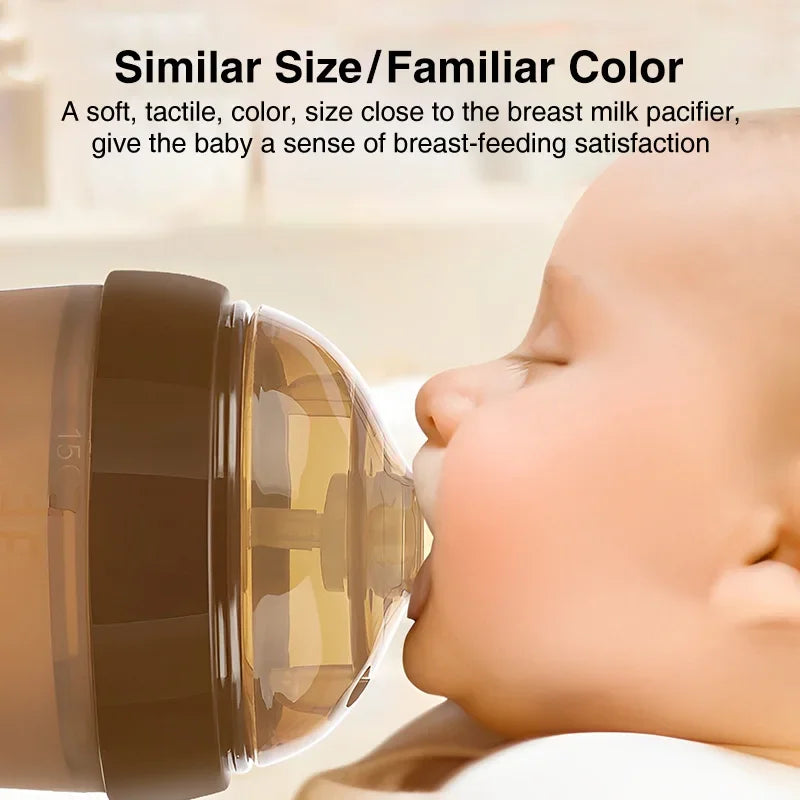 150ML/250ML Portable Baby Bottle Slicone Feeding Bottle with Handle Baby Drop-Resistant Bottles Newborn Bottle BPA Free