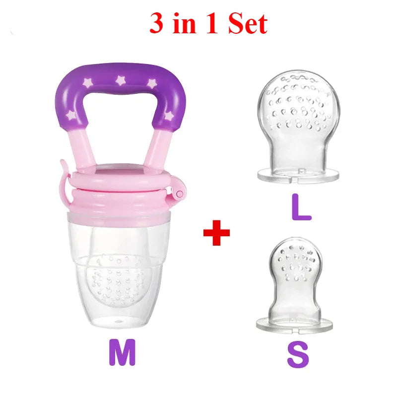 3 in 1 Baby Nipple Fresh Food Fruit Milk Feeding Bottles Nibbler Learn Feeding Drinking Water Straw Handle Teething Pacifier