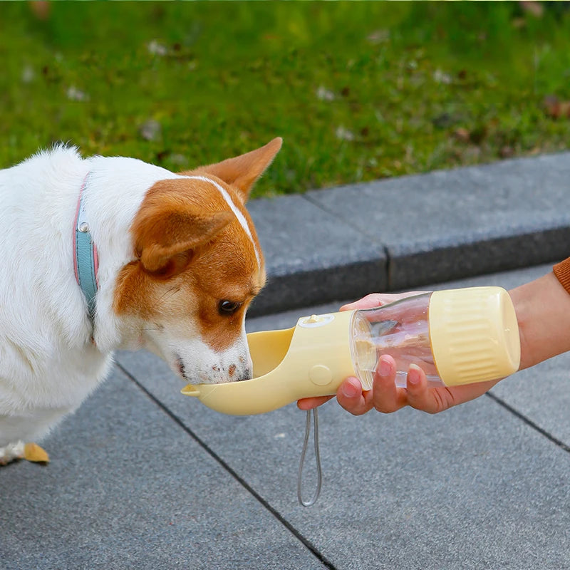 Pet Dog Water Bottle Food Feeder for Small Medium Dogs 2 in 1 Travel Puppy Cats Water Container Outdoor Yorkie Drinker Supplies
