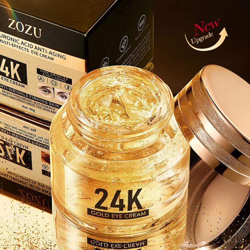 24K Gold Hyaluronic Acid Eye Cream Anti Dark Circles Eye Bags Firming Moisturizing Eyes 