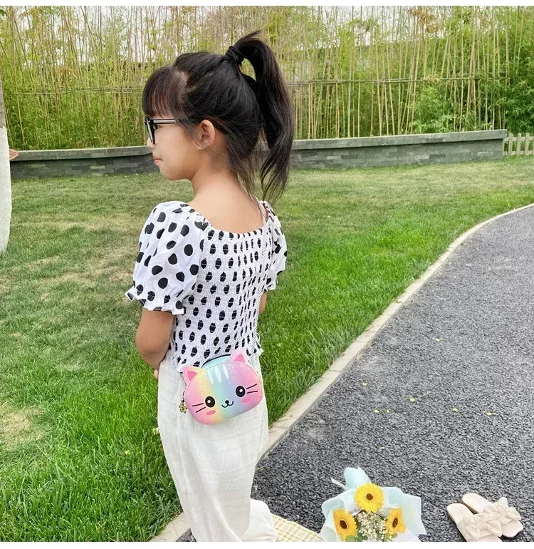 Cute Design Children'S Small Cat Shoulder Bags Lovely Baby Girls Coin Purse Boys Kids Crossbody Bag Handbag Princess Accessories