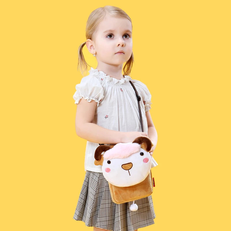 Cute Cartoon Animal Crossbody Bag Kids Casual Shoulder Bag Plush Mini Shoulder Bag