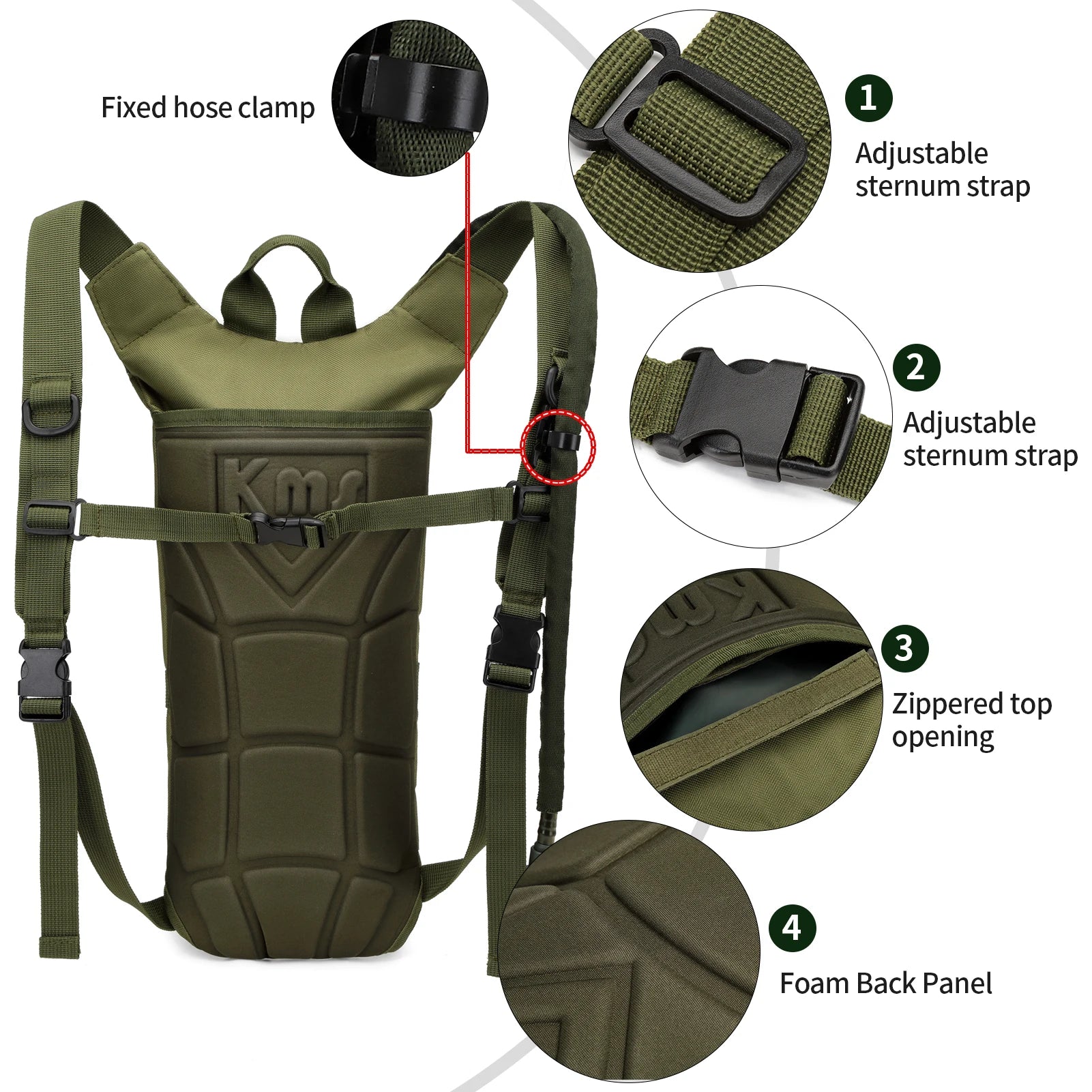 Tactical Water Hydration Pack - Military Class Camel Backpack with 3L Leakproof Water Bladder for Running, Jogging, Cycling