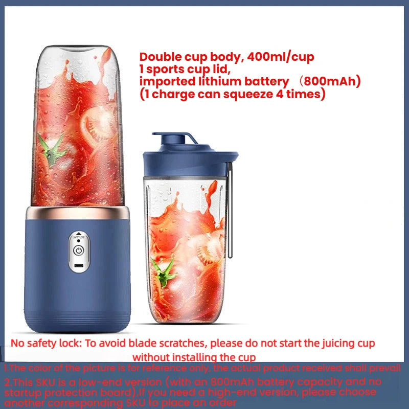 Juice Extractor Juice Cup Portable Rechargeable for  Home and Outdoor Multifunctional Juice Mixing