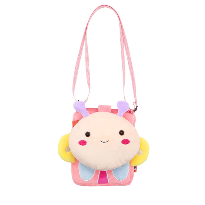 Cute Cartoon Animal Crossbody Bag Kids Casual Shoulder Bag Plush Mini Shoulder Bag