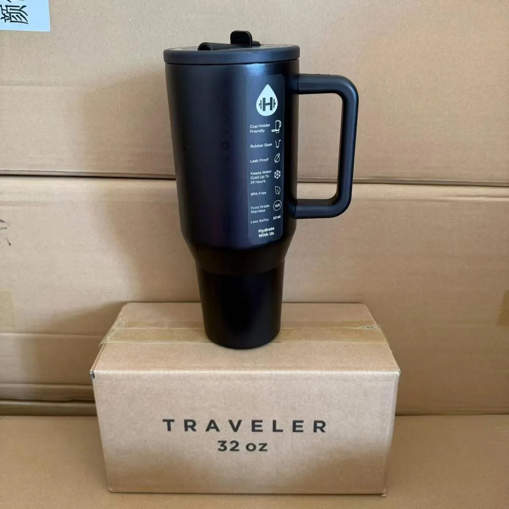 Tumbler 32OZ/40OZ Traveler Straw Lid Stainless Steel Vacuum Insulated Car Mug Double Wall Thermal Iced Travel