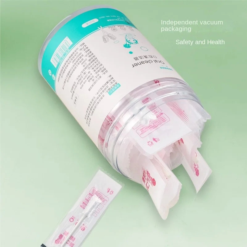 30 Pcs/Box Baby Tongue Cleaner Disposable Gauze Toothbrush Paper Rod Infant Oral Cleaning Brush Stick Dental Care