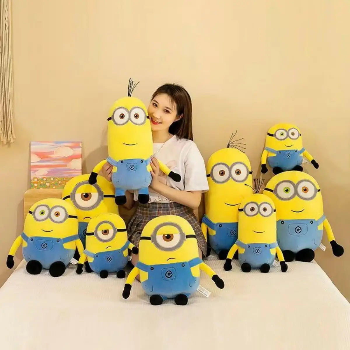 Despicable Me Cartoon Movie Plush Toys Cute Minion Plushie Bob Stuart Kevin Soft Stuff Doll Room Decor Birthday Gift for Kids