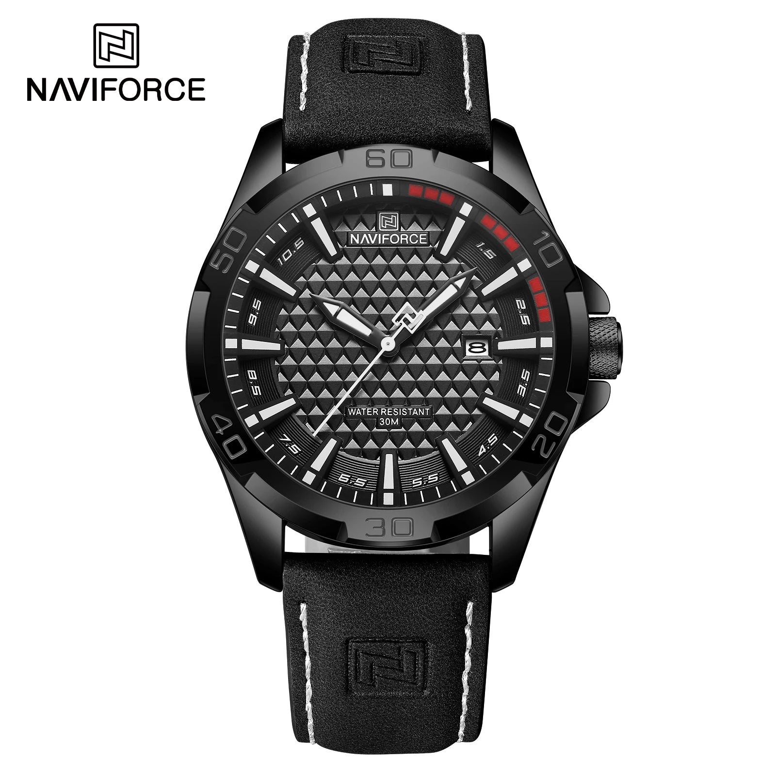 Men Fashion Quartz Watches -Leather Strap Sport Waterproof Wristwatches 