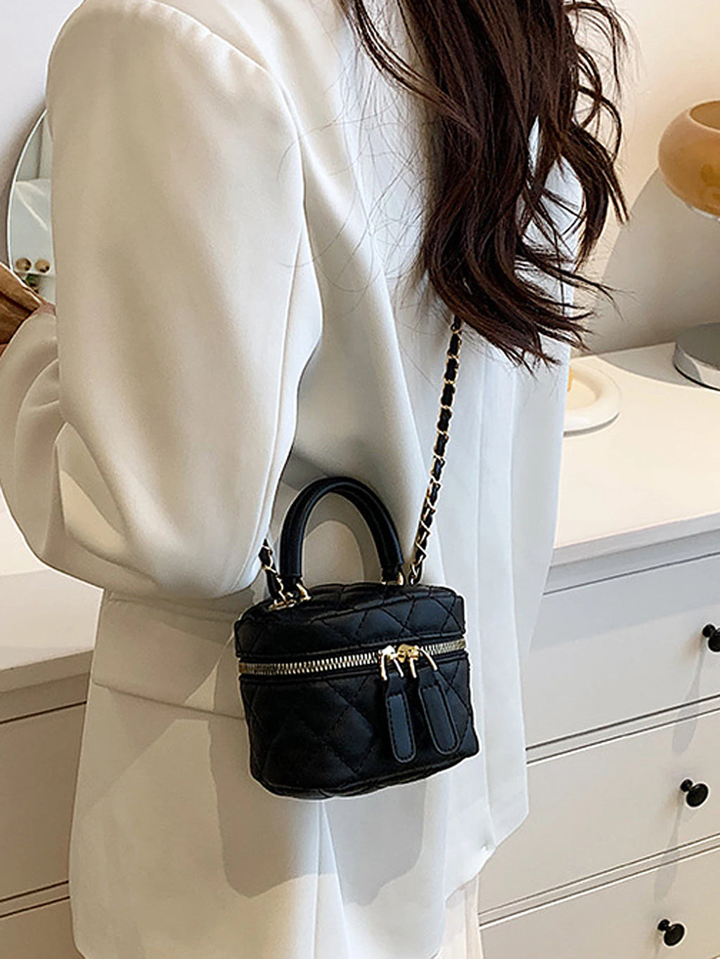 New Mini Quilted Chain Diamond Checkered Women'S Crossbody Bag Fashion Mini Designer Handbag High Quality PU Women'S Small Bag