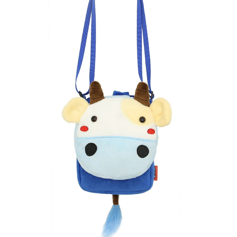 Cute Cartoon Animal Crossbody Bag Kids Casual Shoulder Bag Plush Mini Shoulder Bag