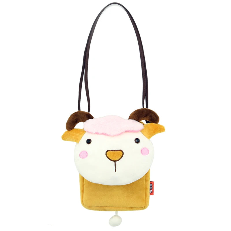 Cute Cartoon Animal Crossbody Bag Kids Casual Shoulder Bag Plush Mini Shoulder Bag