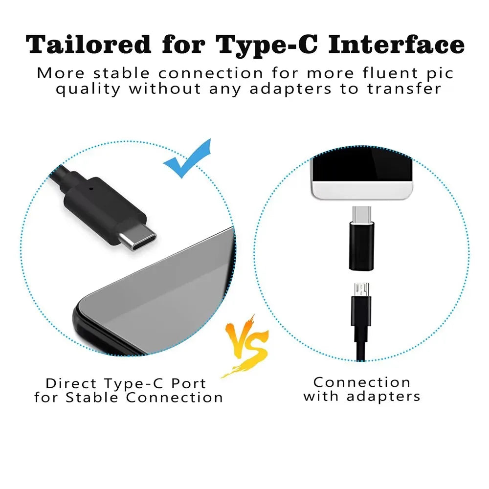USB Endoscope for OTG Android Phone 5.5Mm Borescope Inspection Snake Camera IP67 Waterproof with 6 LED Lights for Type C