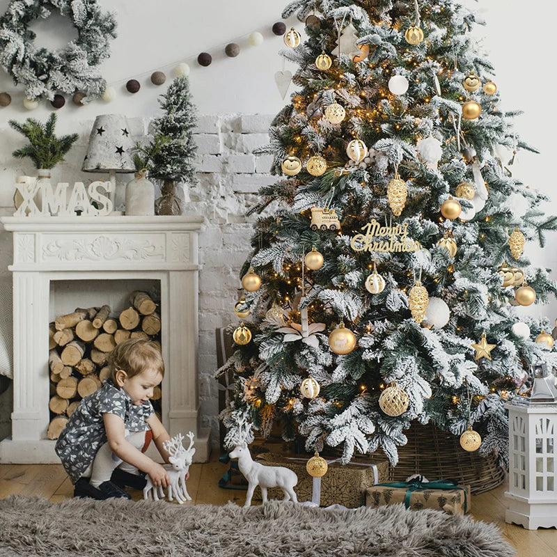 65 Pcs Shatterproof Pendants Christmas Ball Ornaments, Colorful Ornament with Hanging Rings for XMAS Tree Decorations, Festivals