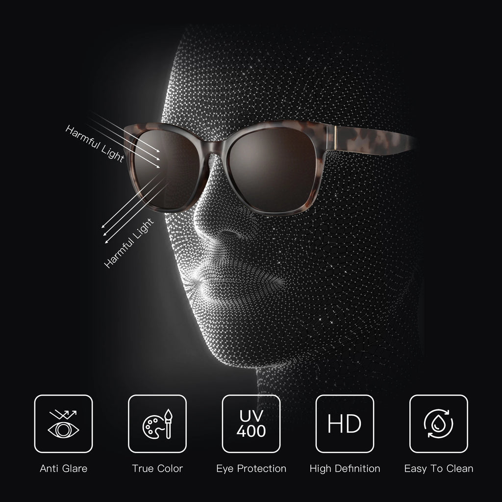 Fashion Cat eye Polarized Sunglasses for Women - Oversized Sunglasses 