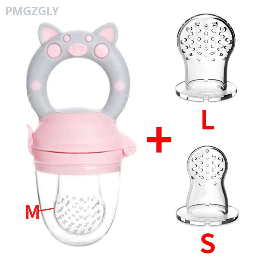 3 in 1 Baby Nipple Fresh Food Fruit Milk Feeding Bottles Nibbler Learn Feeding Drinking Water Straw Handle Teething Pacifier