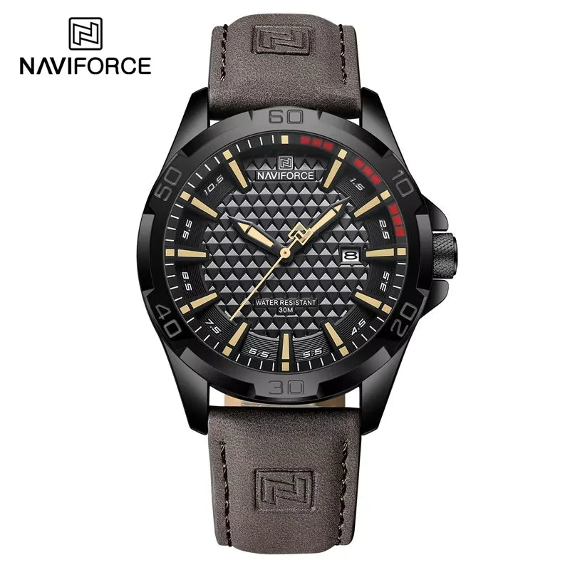 Men Fashion Quartz Watches -Leather Strap Sport Waterproof Wristwatches 