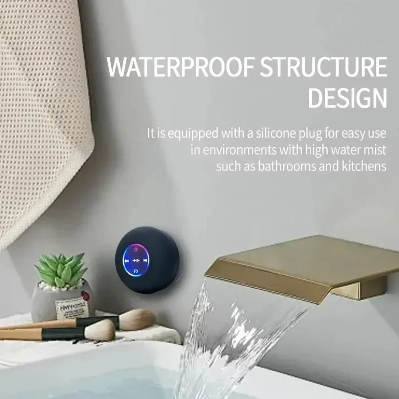 Waterproof Wireless LED Suction Cup Mini Bluetooth Speaker Portable Outdoor Sports Stereo Speakers