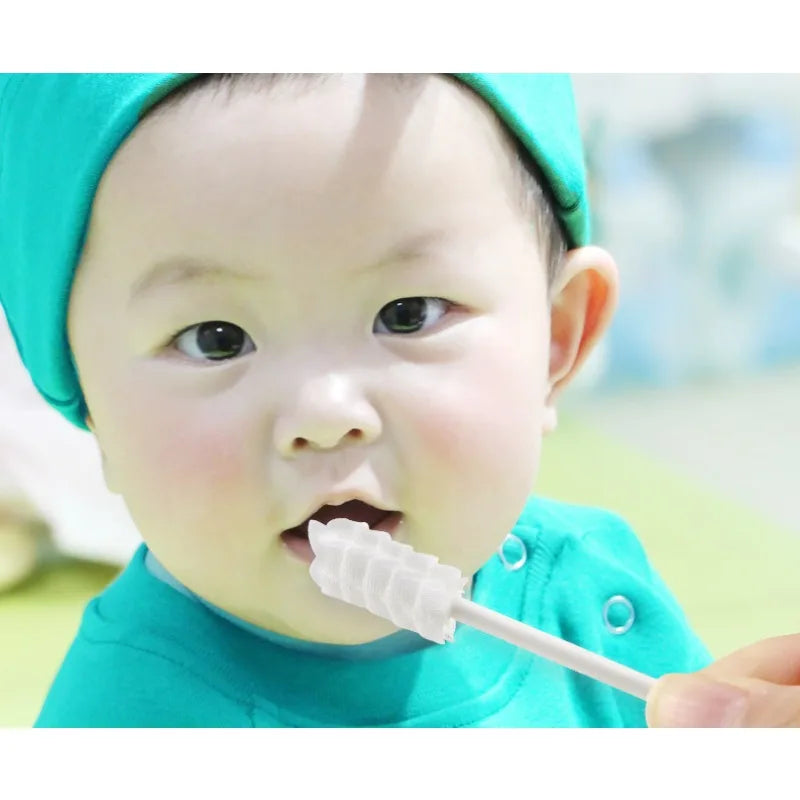 30 Pcs/Box Baby Tongue Cleaner Disposable Gauze Toothbrush Paper Rod Infant Oral Cleaning Brush Stick Dental Care