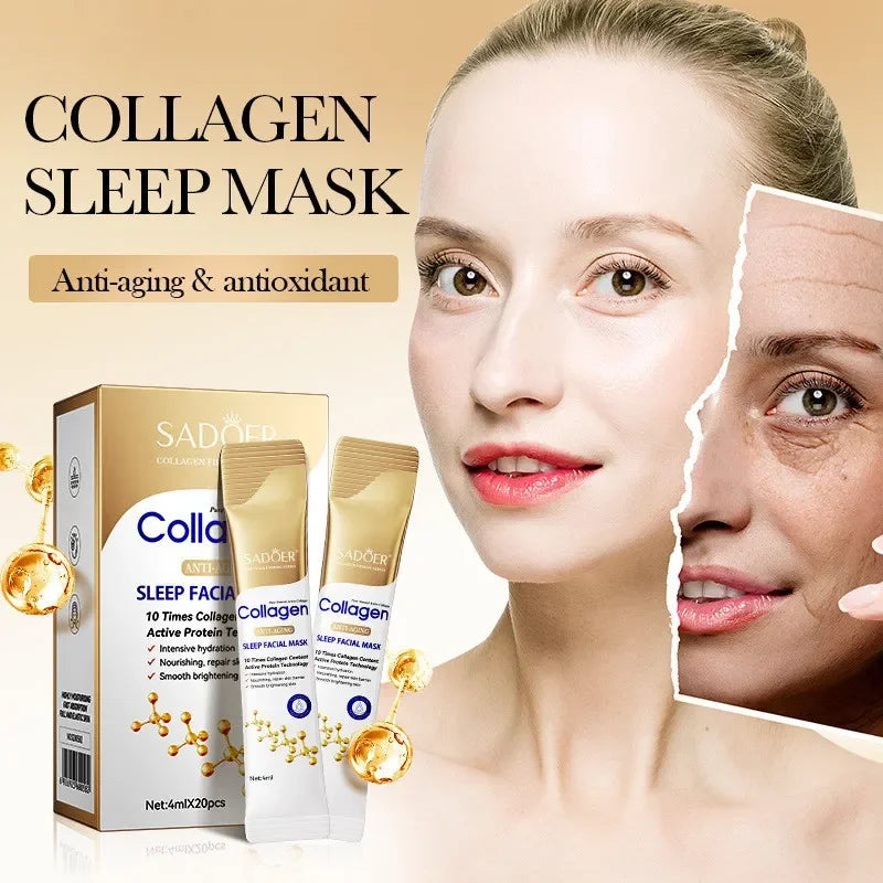   Collagen Sleeping Facial Masks Face Skincare Moisturizing Brightening Firming Hydrating Facial Skin Care