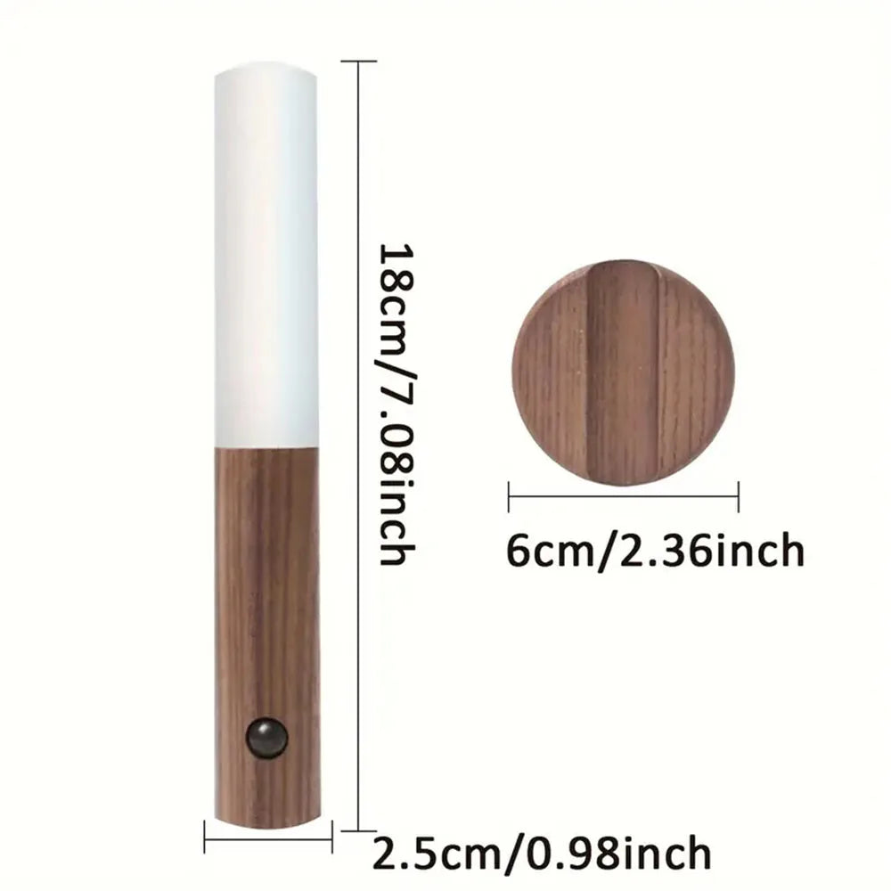 Rechargeable Wall Sconces Magnetic Wall Lightsnight Light Motion Sensor Night Lights Wooden Wall Lighting for Bedroom Stair