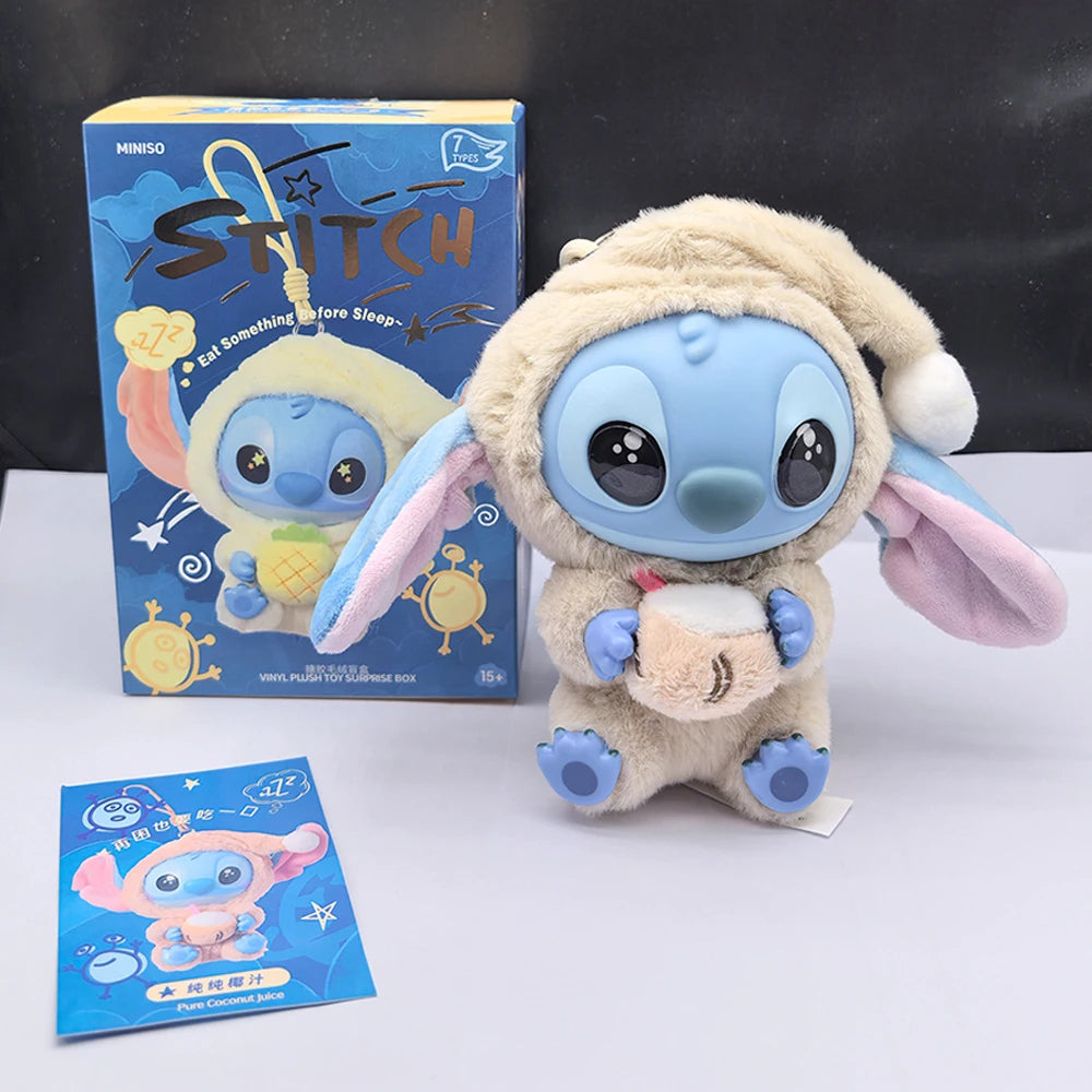 2025Hot Stitch Eat Something before Sleep Series Blind Box Plush Vinyl Toys Cute Doll Labu V3 Mystery Box Bag Pendant Decor Gift