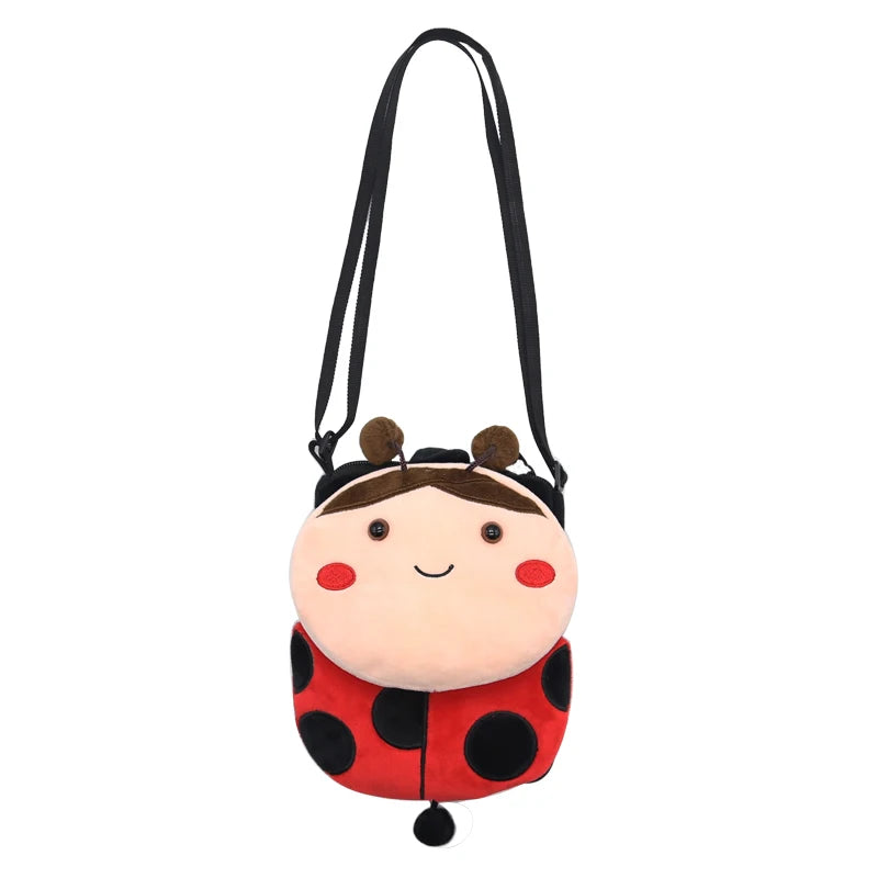 Cute Cartoon Animal Crossbody Bag Kids Casual Shoulder Bag Plush Mini Shoulder Bag