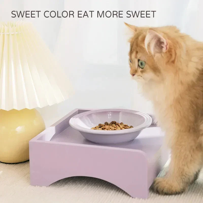 Extra Wide Raised Cats Food Bowl,Elevated Pets Bowls Anti-Vomiting Cat Feeder Whisker Stress-Free Dog Ceramic Cat Feeding Bowls