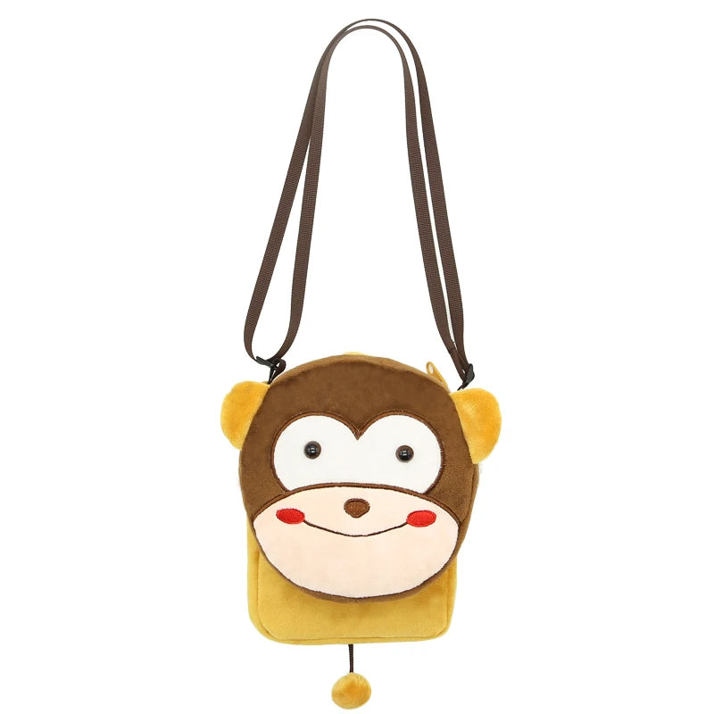 Cute Cartoon Animal Crossbody Bag Kids Casual Shoulder Bag Plush Mini Shoulder Bag