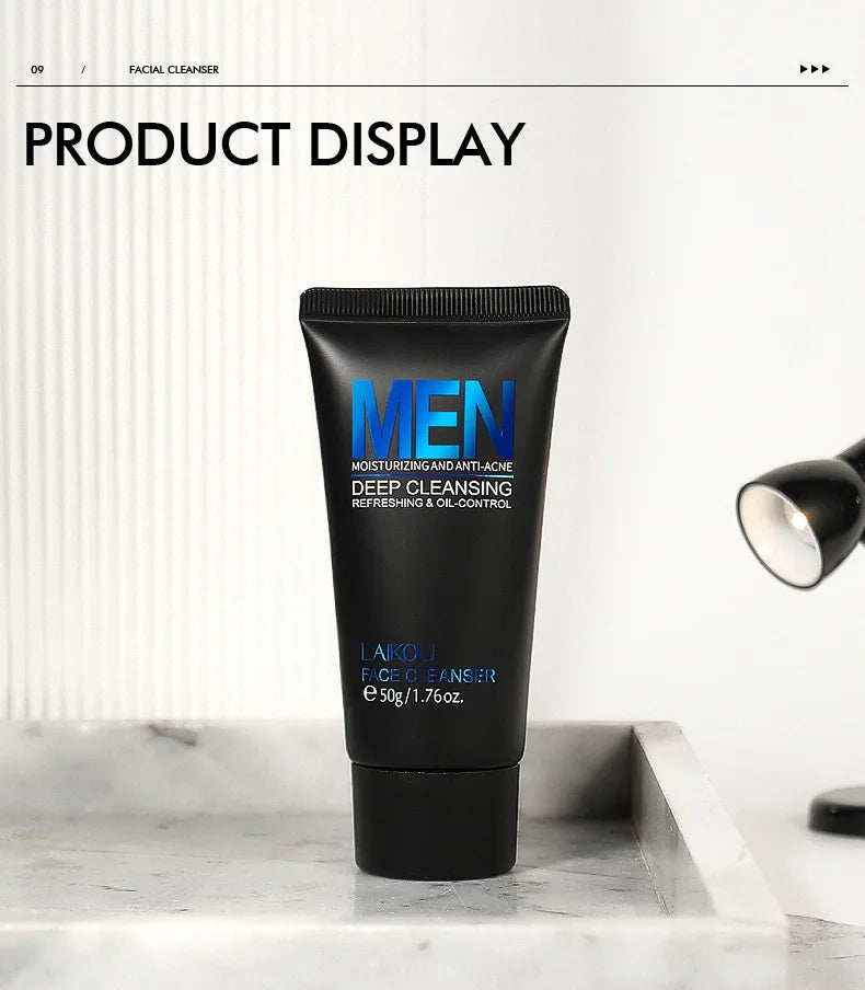 Men Facial Cleanser Face Wash Moisturizing Man Skin Care Oil Control 