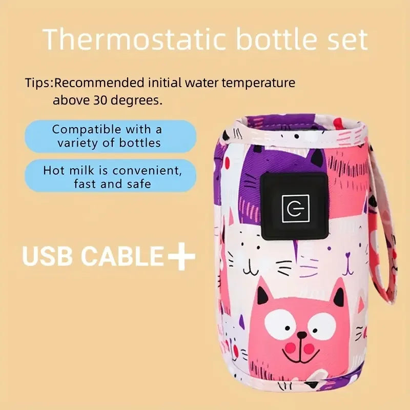 USB Milk Water Warmer, Travel Stroller Insulated Bag, Nursing Bottle Heater.