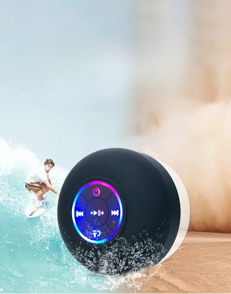 Waterproof Wireless LED Suction Cup Mini Bluetooth Speaker Portable Outdoor Sports Stereo Speakers