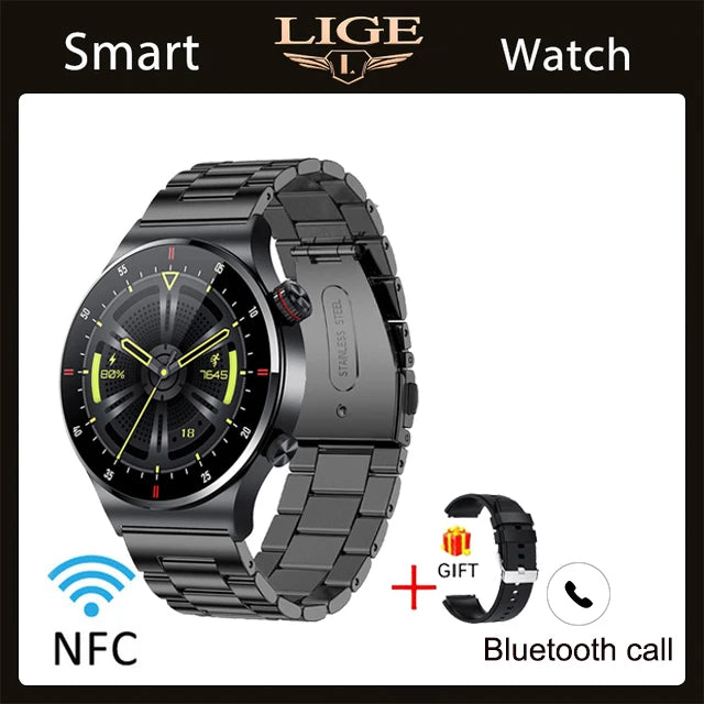 ECG+PPG Bluetooth Call Smart Watch 2023 Men AMOLED Full Touch Sports NFC Watches Men Smartwatch Waterproof for Android Ios